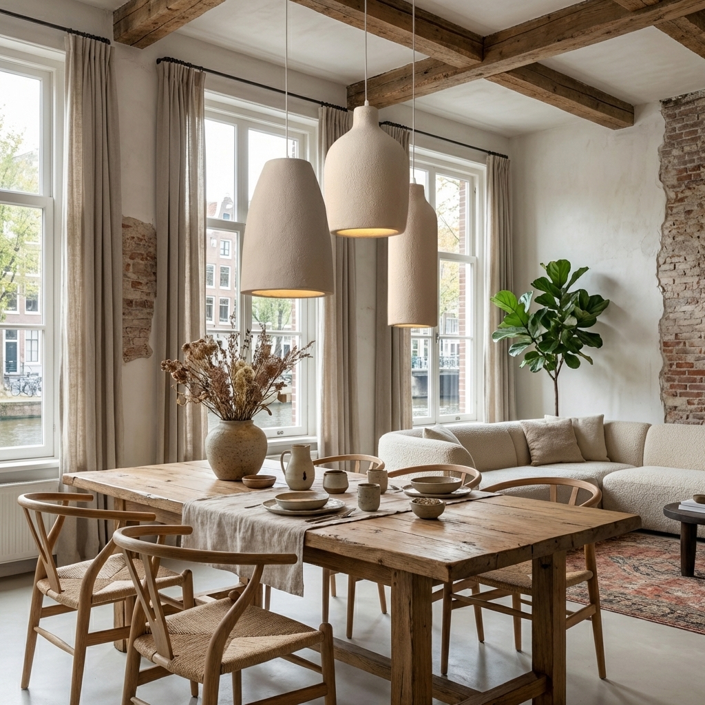 Raw Ceramic Pendant Lamp Set (Set of 3) - Image 2