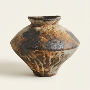 Rusty Wabi-Sabi Fired Ceramic Vase